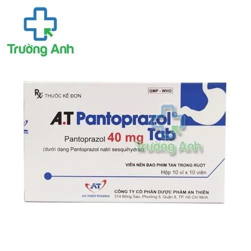 A.T Pantoprazol tab 40mg - Thuốc điều trị viêm loét dạ dày – tá tràng