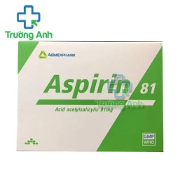 Thuốc Aspirin 81Mg ( Agimexpharm ) - Hộp 20 vỉ x 10 viên nén bao tan trong ruột.