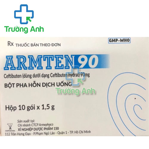 Armten 90 Armephaco - Hộp 10 gói điều trị viêm phế quản 