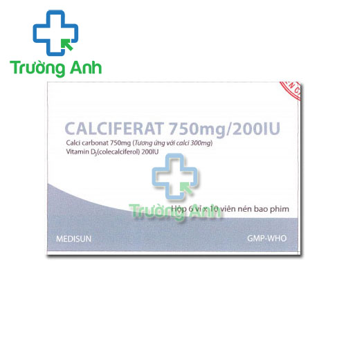 Calciferat 750mg/200IU - Viên uống bổ sung calci và vitamin D3 của MEDISUN