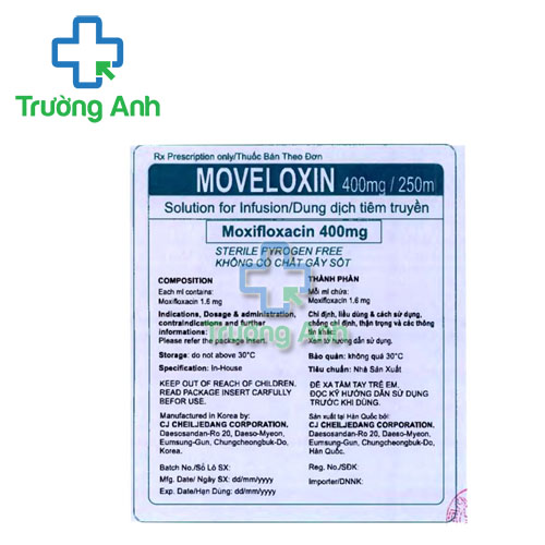 Moveloxin 400mg/250ml CJ CheilJedang - Thuốc điều trị nhiễm trùng, nhiễm khuẩn