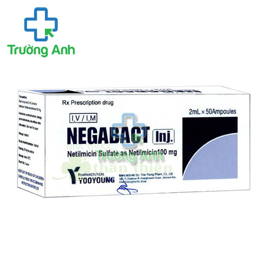 Negabact 100mg/2ml Yoo Young Pharma - Thuốc tiêm điều trị  nhiễm khuẩn hiệu quả