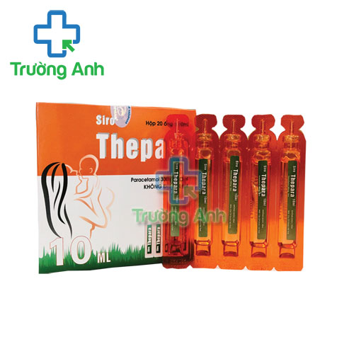 Siro Thepara 300mg/10ml Hadiphar - Hộp 20 ống giảm đau, hạ sốt