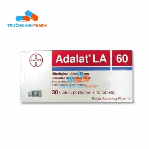 Adalat LA 60mg Bayer - Thuốc điều trị tăng huyết áp của Đức