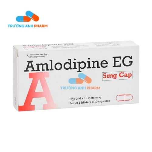 Thuốc Amlodipine Eg 5Mg Cap - Hộp 3 vỉ x 10 viên.