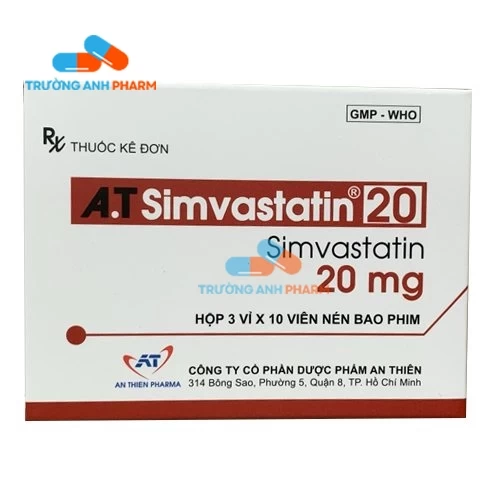 A.T Simvastatin 20 - Thuốc điều trị tăng cholesterol máu