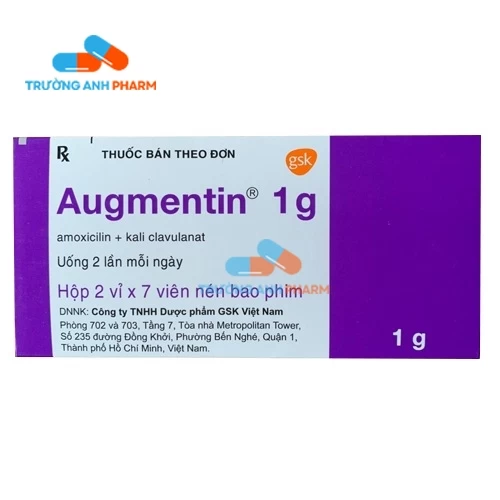 Thuốc Augmentin 1G -  Hộp 2 vỉ x 7 viên