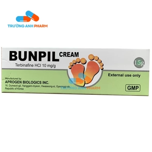 Thuốc Bunpil Cream 15G - Hộp 1 tuýp 15g trị nấm da, móng tay, móng chân