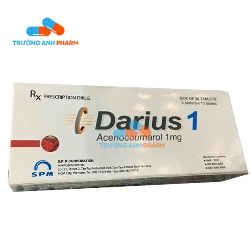 Thuốc Darius 1Mg - Hộp 3 vỉ x 10 viên