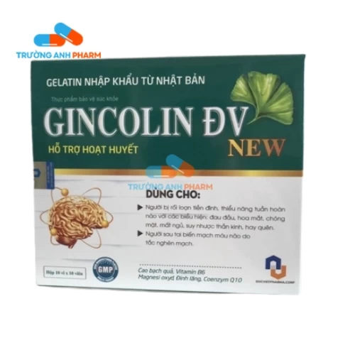 Gincolin ĐV New - Sản phẩm hỗ trợ hoạt huyết, giúp tăng cường tuần hoàn não