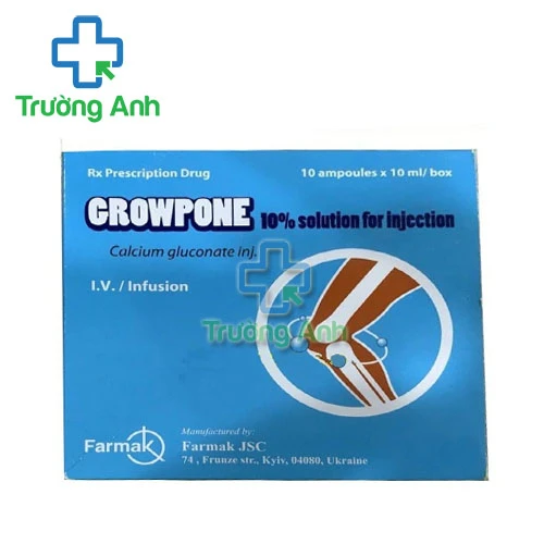 Growpone 10% 10ml - Thuốc dự phòng và điều trị hạ Calci huyết 