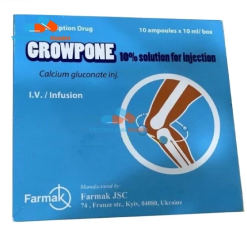 Growpone 10% 10ml - Thuốc dự phòng và điều trị hạ Calci huyết 