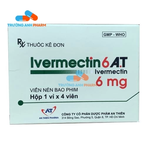 Thuốc Ivermectin 6 A.t 6Mg - Hộp 1 vỉ x 4 viên