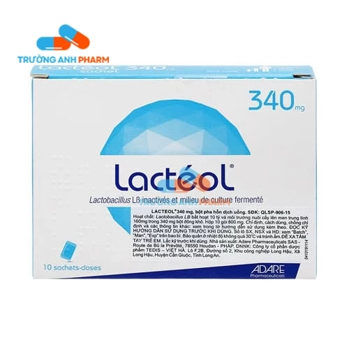 Thuốc Lacteol 340Mg -   Hộp 10 gói , mỗi gói chứa 800mg bột