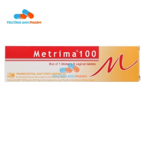 Thuốc Metrima 100Mg - Hộp 1 vỉ x 6 viên nén đặt âm đạo