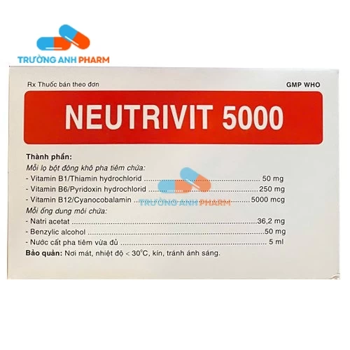 Thuốc Neutrivit 5000 - Hộp 4 lọ bột đông khô+4 ống dung môi