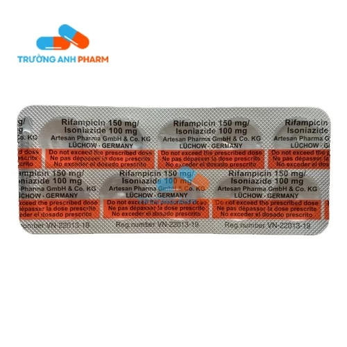 Rifampicin 150/ Isoniazide 100 Artesan - Thuốc điều trị bệnh lao