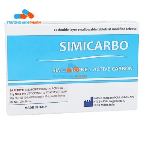 Thuốc Simicarbo - Hộp 20 viên nén