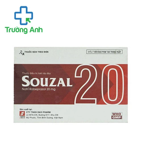 Souzal 20mg Davipharm - Thuốc điều trị viêm loét dạ dày
