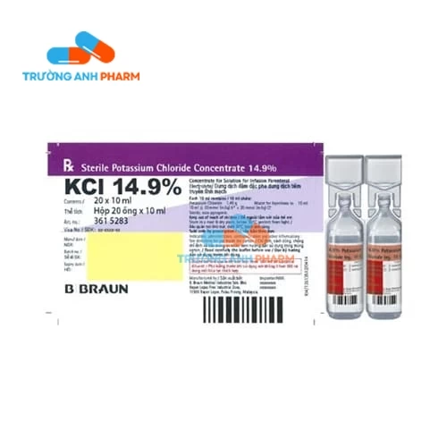 Sterile Potassium Chloride Concentrate 14.9% - Thuốc trị thiếu hụt Kali