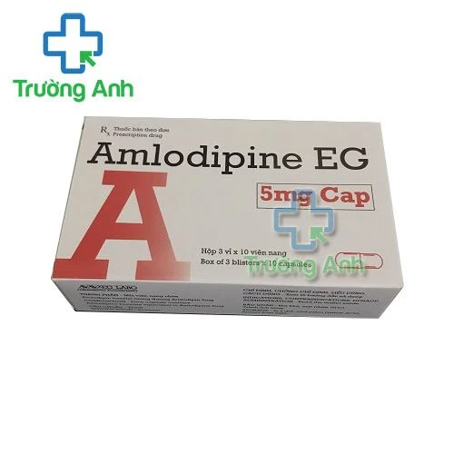 Thuốc Amlodipine Eg 5Mg Cap - Hộp 3 vỉ x 10 viên.