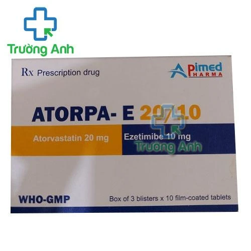 Thuốc Atorpa-E 20/10 - Hộp 3 vỉ x 10 viên