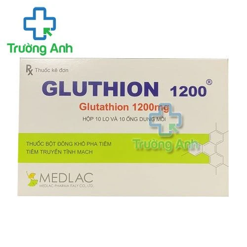 Thuốc Gluthion 1200 Mg - Hộp 10 lọ; Hộp 10 lọ + 10 Ống nước cất pha tiêm 4ml.