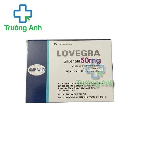 Thuốc Lovegra 50Mg - Hộp 1 vỉ x 4 viên