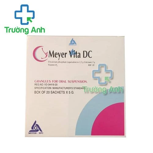 Thuốc Meyer Vita Dc - Hộp 20 gói x 5 g cốm pha hỗn dịch uống.