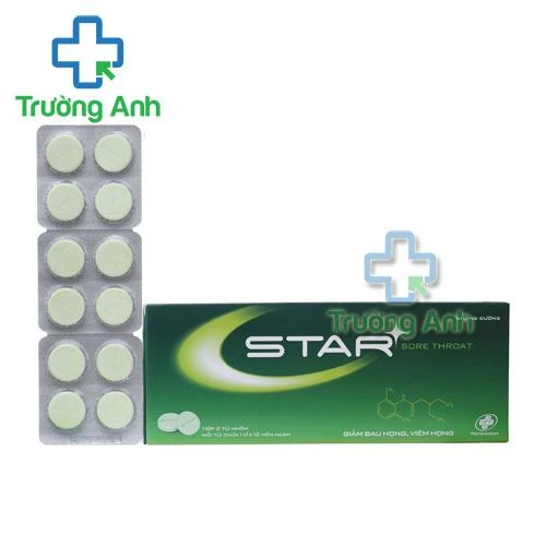 Thuốc Star Sore Throat - Hộp 2 túi nhôm, mỗi túi chứa 1 vỉ x 12 viên ngậm