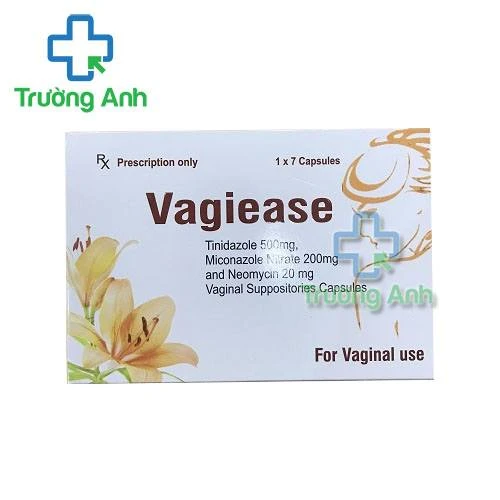 Thuốc Vagiease - Hộp 1 vỉ x 7 viên đặt âm đạo.