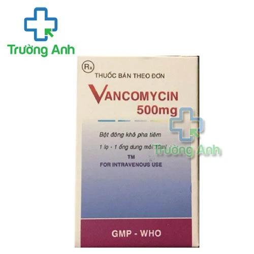 Thuốc Vancomycin 500Mg - Hộp 1 lọ + 1ống dung môi 10 ml.