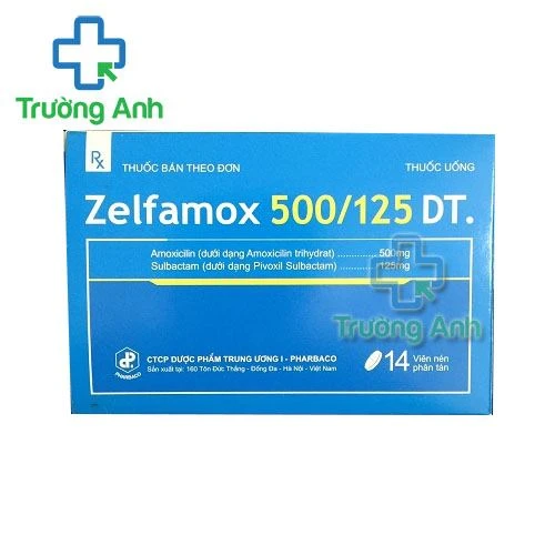 Thuốc Zelfamox 500/125 Dt - Hộp 2 vỉ x 7 viên