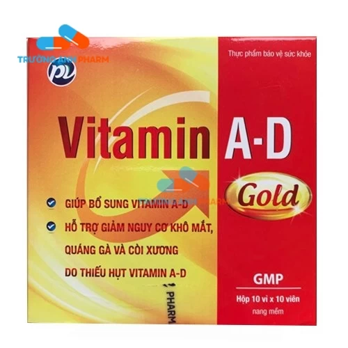 Thực Phẩm Bảo Vệ Sức Khỏe Vitamin A-D Gold -  Hộp 10 vỉ x 10 viên