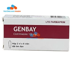 Thuốc Genbay 100Mg- Thuốc Đặt Trị Viêm Âm Đạo -   Hộp 2 vỉ x 6 viên đặt  Nhà sản xuất:  Ltd Farmaprim &#8211; MOLDOVA  Mã sản phẩm: PC543  Chú ý: Bài viết trên chỉ mang tính chất tham khảo, liều lượng dùng thuốc cụ thể nên theo chỉ định của bác sĩ kê đơn