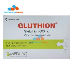 Thuốc Gluthion 600 -   Hộp 10 lọ; Hộp 10 lọ + 10 Ống nước cất pha tiêm 4ml.