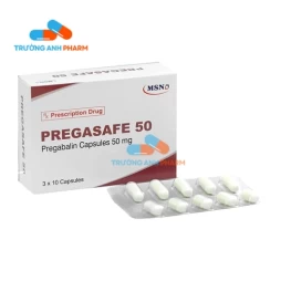 Thuốc Pregasafe 50Mg -  Hộp 3 vỉ x 10 viên  Nhà sản xuất: MSN Laboratories Limited – ẤN ĐỘ  Mã sản Phẩm: PC679  Chú ý: Bài viết trên chỉ mang tính chất tham khảo, liều lượng dùng thuốc cụ thể nên theo chỉ định của bác sĩ kê đơn thuốc