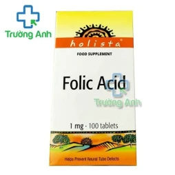 Thực Phẩm Bảo Vệ Sức Khỏe Holista Folic Acid 1Mg - Hộp 1 Lọ 100 viên, dạng viên nén