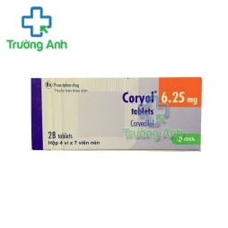 Thuốc Coryol 6.25Mg - Hộp 4 vỉ x 7 viên