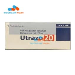 Thuốc Utrazo 20Mg - Hộp 3 vỉ x 10 viên.